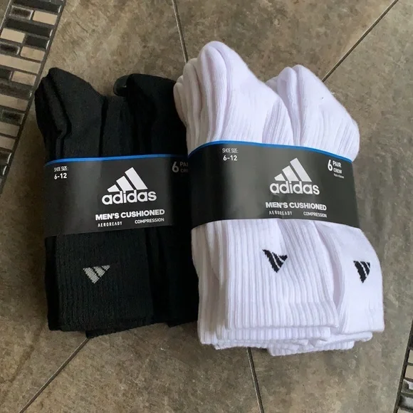 2 x 6 pairs socks set Adidas Men’s Cushioned Crew - Picture 1 of 10